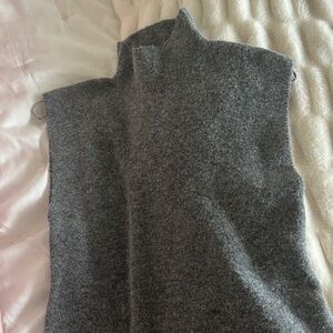 Zara Gray Sleeveless Mockneck Sweater Dress